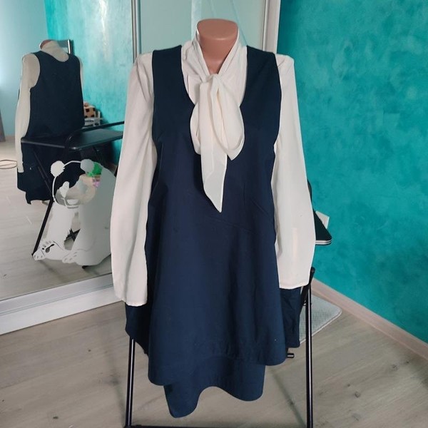 Women COS Dress Navy Cotton 36 / S / 44 #6PRG