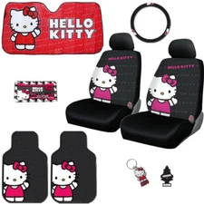 For Chevrolet New Hello Kitty Core Car Seat Steering Covers Mats Accessories Set