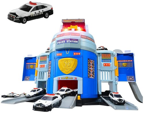 Takara Tomy Tomica World Round and Transform! DX Police Station +Original Tomica - Picture 1 of 12