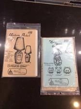 Vintage The Calico Factory Lovey Bunny #106 & Western Pocket #102 Stuffed Lamp