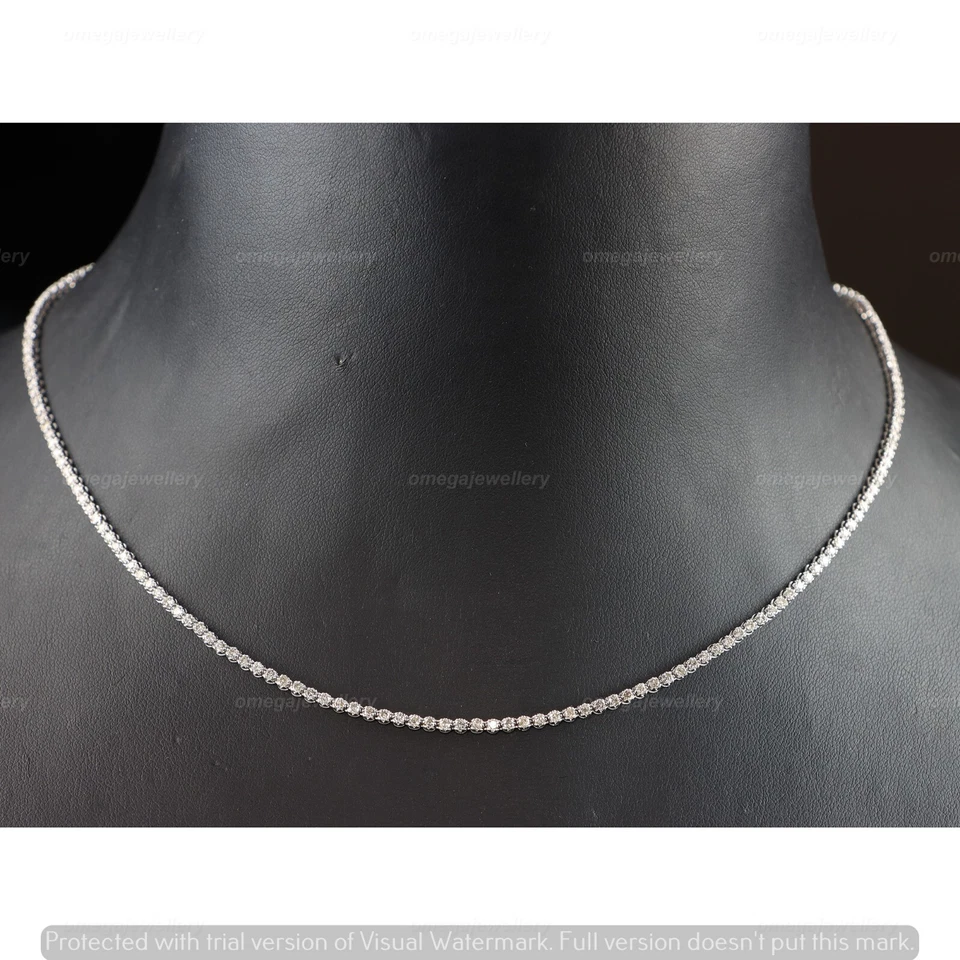 2.07 克拉实验室制造的钻石网球项链 10K 白金 16 英寸 — 第 4/4 张图片