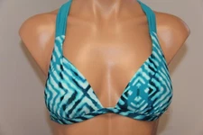 New Hula Honey Swimsuit Bikini Top Sz S Blue Tie Dye