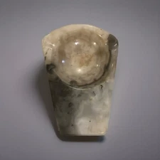 Vintage Mid Century  Slanted Marble Alabaster Ashtray