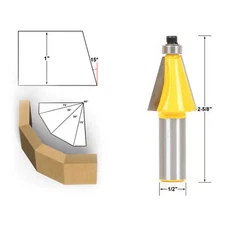 1/2 1/4 Shank Chamfer &Bevel Edging Router Bit 15 Degree Woodwork Milling Cutter