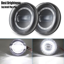 Round Led Fog Lights Lamps White 2x For Gmc Sierra 1500 2500 3500 2007 2008-2013