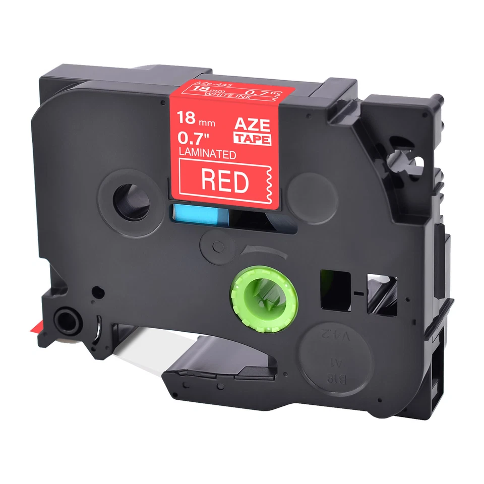 2PK Compatible Brother P-Touch TZ-445 TZe-445 Blanco sobre Cinta Etiqueta Roja 0.7" Foto 2 de 4