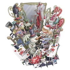Alice's Christmas Alice in Wonderland 3D Laser Cut Pop Up Christmas Card