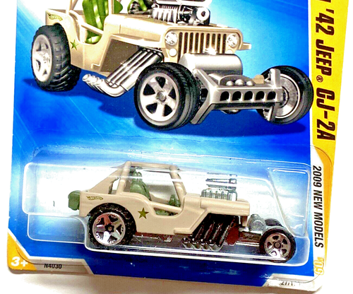 Jeep CJ-2A Desert Tan 2009 nuevos modelos personalizados 42 Hot Wheels se envía en protector - Imagen 3 de 6
