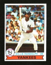 1979 Topps Burger King BASEBALL #13 WILLIE RANDOLPH NM+ NEW YORK YANKEES (SB1)