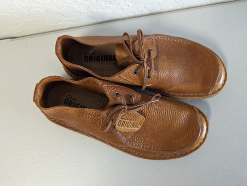 Clarks Originals Tan Pebble Leather Seam Trek Rambler Shoes Men's 8 1/2 Medium - Picture 3 of 9