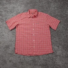 SIMMS Shirt Mens Extra Large Nylon Red Plaid Vented Fishing Button Down