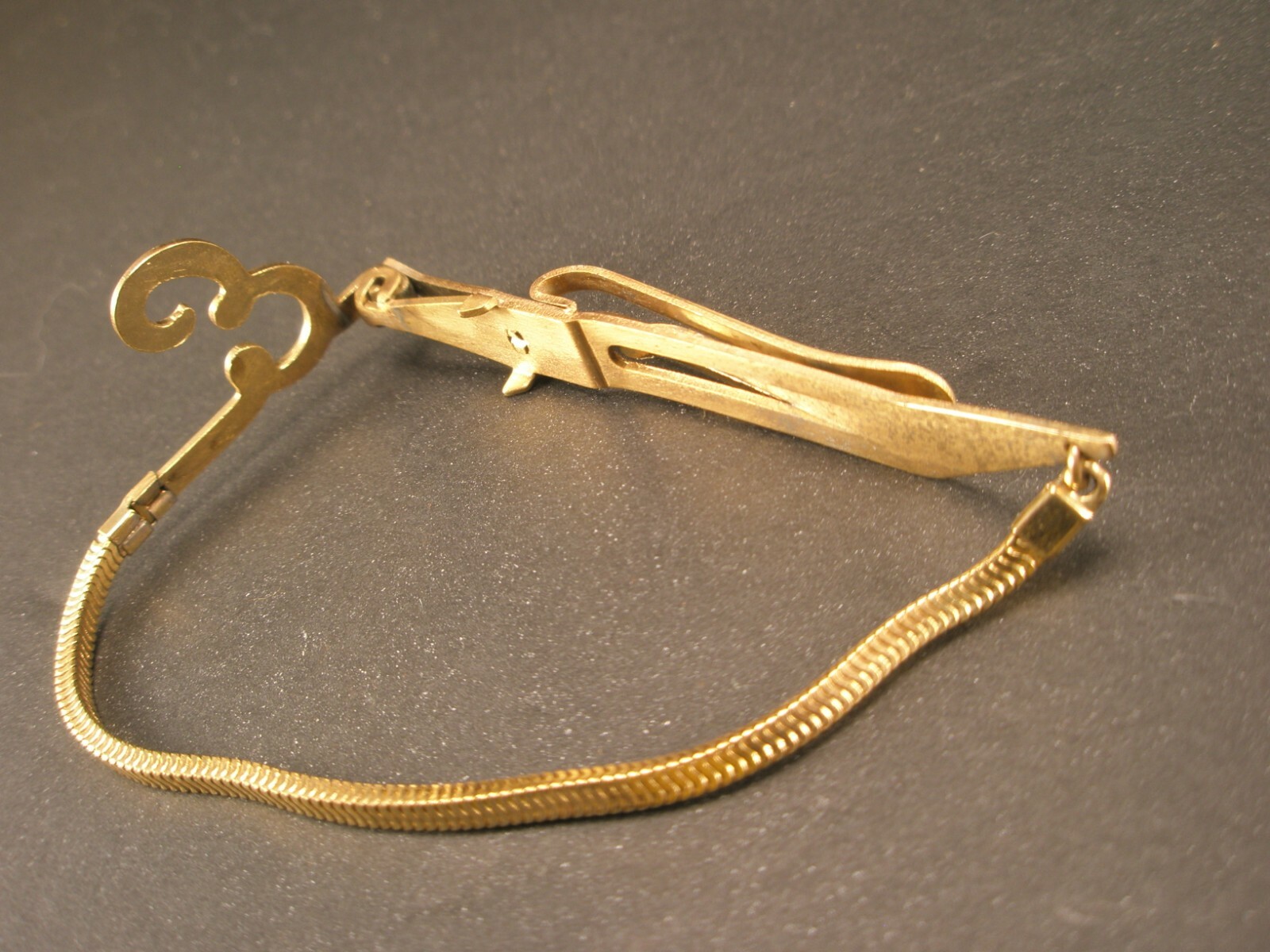 E Monogram Initials Letter  Snake Chain Vintage F… - image 4