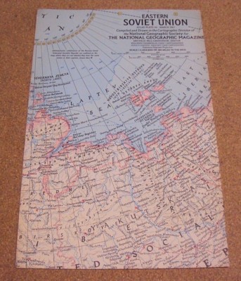 Vintage National Geographic March 1967 Map Poster Eastern Soviet Union
