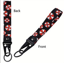 Resident Evil Umbrella Corp Logo Lanyard Wrist Strap Hook Key Jet Tag Keychain