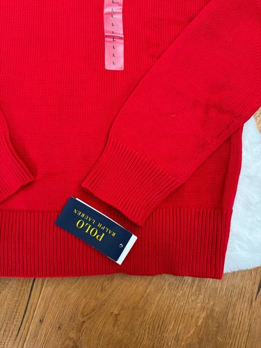Polo RALPH LAUREN MAGLIONE COLLO TARTARUGA Rosso Cavo Lavorato a Maglia Pony Logo M - Foto 2 di 15