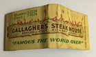 GALLAGHER'S STEAK HOUSE  (NEW YORK CITY) LION 'FEATURE' FULL MATCHBOOK - NICE! — photo 3