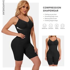 MISS MOLY Bodysuits Women's 3XL Black Control Slip Shapers Full Body Seamless Y3
