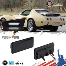 2X Full White LED Front/Rear Bumper Side Marker Lamp For 74-79 Chevy Corvette C3