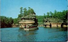 Postcard Wisconsin Dells WI Sugar Bowl Lower Dells Wisconsin River