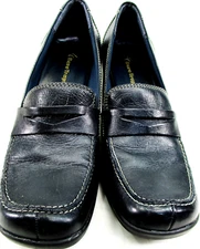 Bare Trap Women Heels Leather Uppers Penny Loafers 2.5 Inch Heels Blue Size 8 M