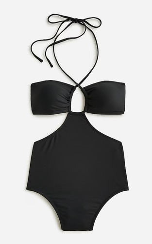 NWT J.Crew Rosette side-cutout one-piece swimsuit ~ Sz 0 ~ Black - Picture 2 of 2