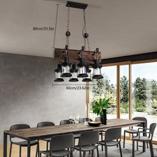 Farmhouse Wood Chandelier Kitchen Island Pendant Light Fixture Ceiling Light