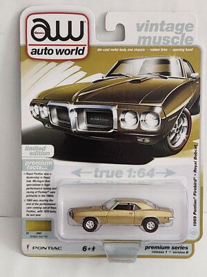AUTO WORLD 69 PONTIAC FIREBIRD-ROYAL BOBCAT 1:64 PREMIUM SERIES R1 VER B