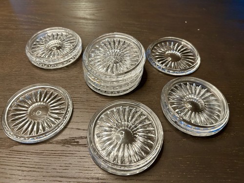 12x Glasuntersetzer Untersetzer Glas - DM: 9 cm - Muster verziert wunderschön
