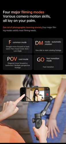 3-axis Handheld Gimbal Stabilizer for IPhone Android Facial Intelligent Tracking - Picture 9 of 19