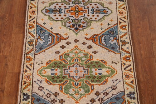 Klassischer Luxus Handgeknüpfter Heriz Serapi Indischer Läufer Teppich für Flur 3x8 Fuß - Bild 4 von 18