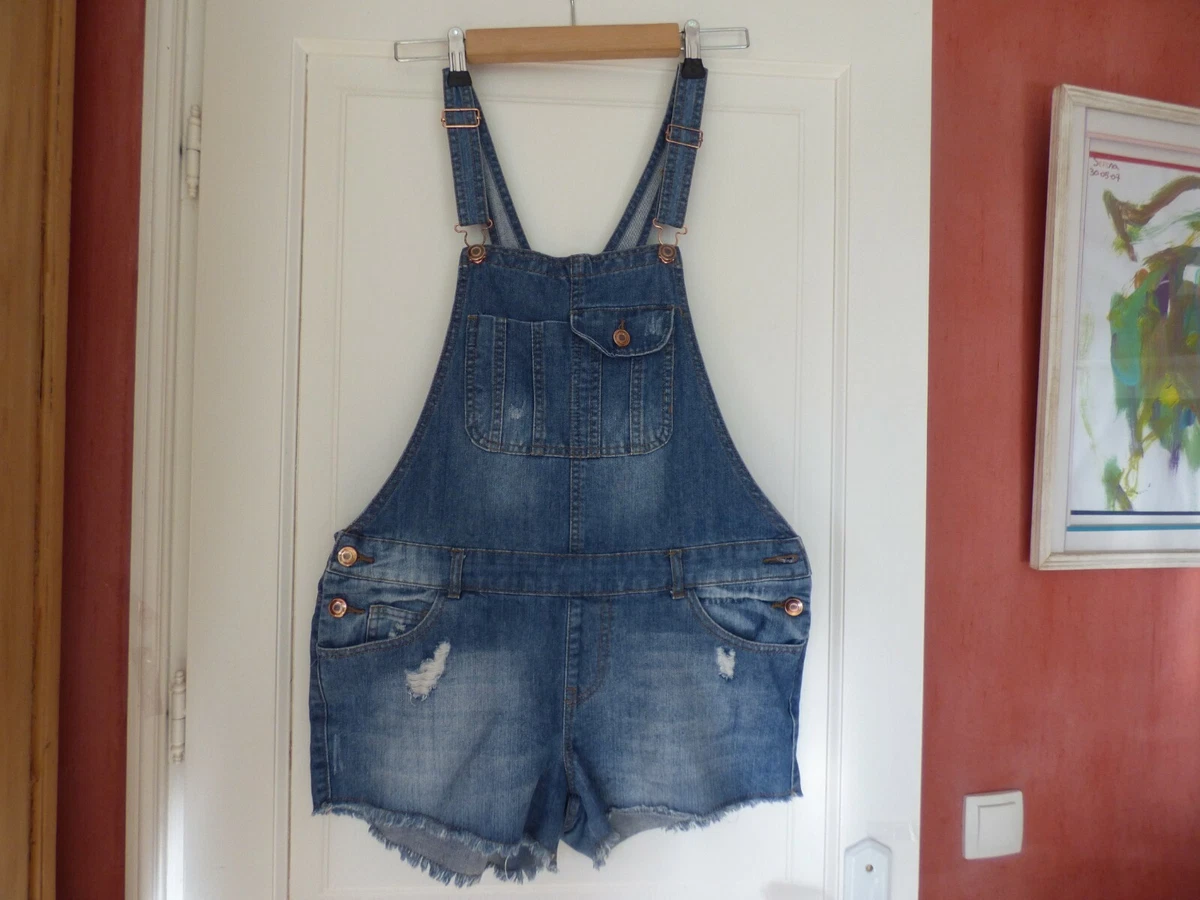 Salopette Courte Fille Nutmeg Coton Bleu Taille 11-12 Ans, Denim Boucle