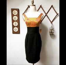 NWT Rachel Roy Shanghai Chic Ochre Lotus Pencil Dress Size