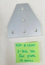 80/20 Aluminum 5 Hole TEE Joining Plate 15 Series P/N 4340 