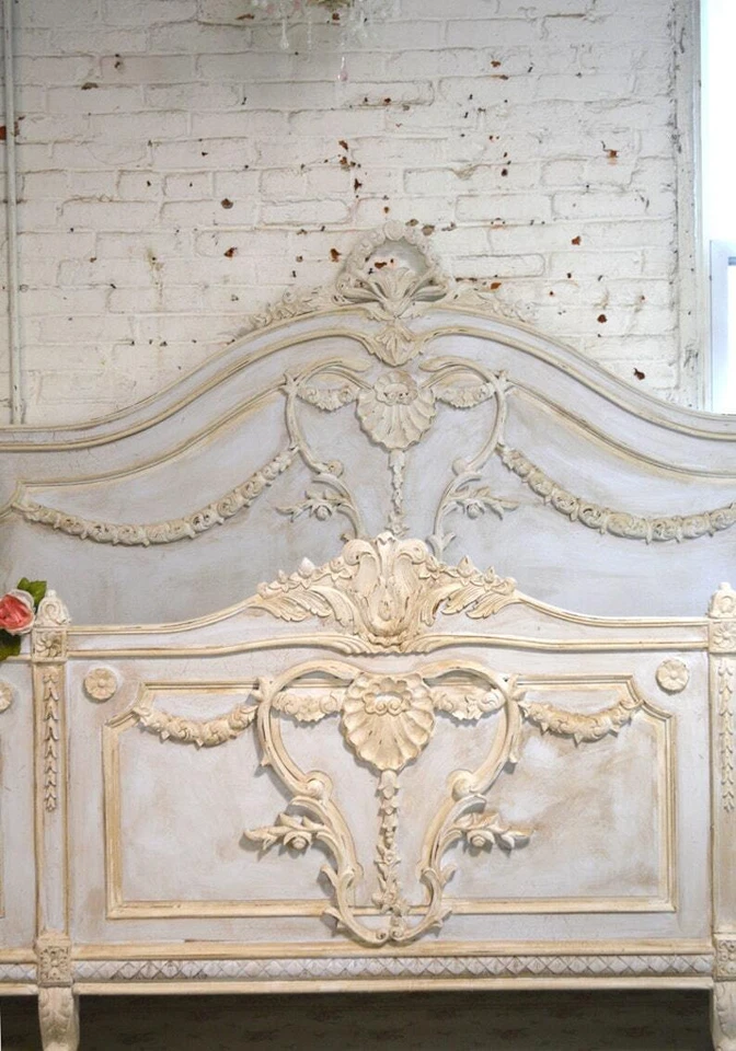 Cabaña pintada Shabby Chic romántica cama francesa Queen/King Foto 3 de 4