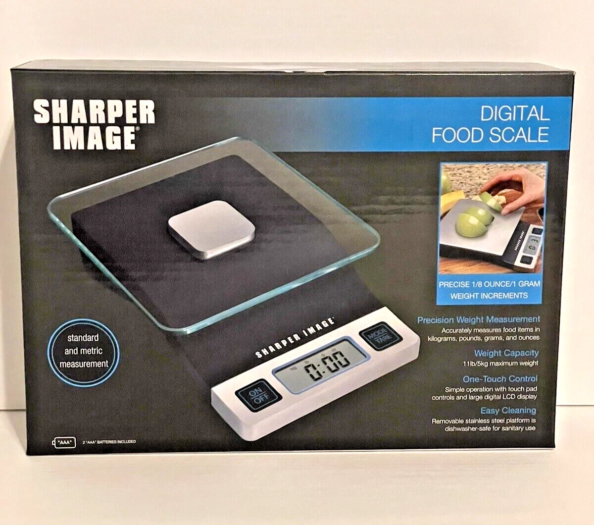 The Sharper Image Digital Food Scale Precision Up to 11lbs 5kg One Touch  Control