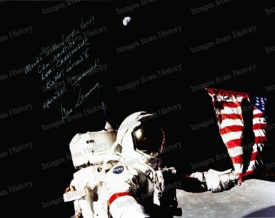 8x10 Print NASA Apollo 17 Last Man on Moon Gene Cernan Earth in View #AMON
