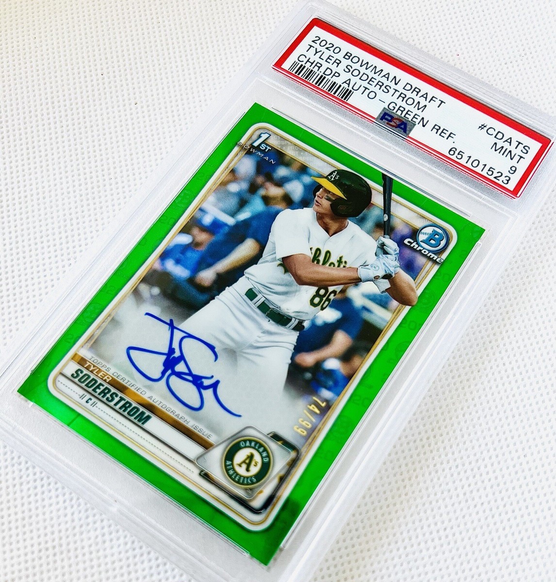 2020 Bowman Chrome Tyler Soderstrom 1st Bowman Auto Green SP #/99 