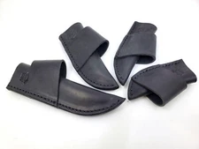 Knife Sheath BLACK Cross Draw  Heavy Duty Leather Fixed Blade Hand Made in USA