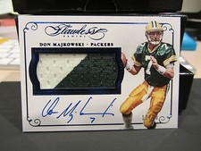 Panini Flawless Blue On Card Autograph Jersey Packers Don Majkowski 12/20  2015