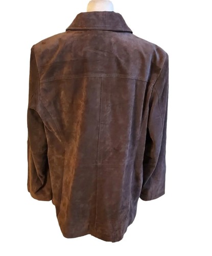 Style & Co Collection Women's 100% Leather Brown Suede Jacket with Pockets 16W - Picture 5 of 6
