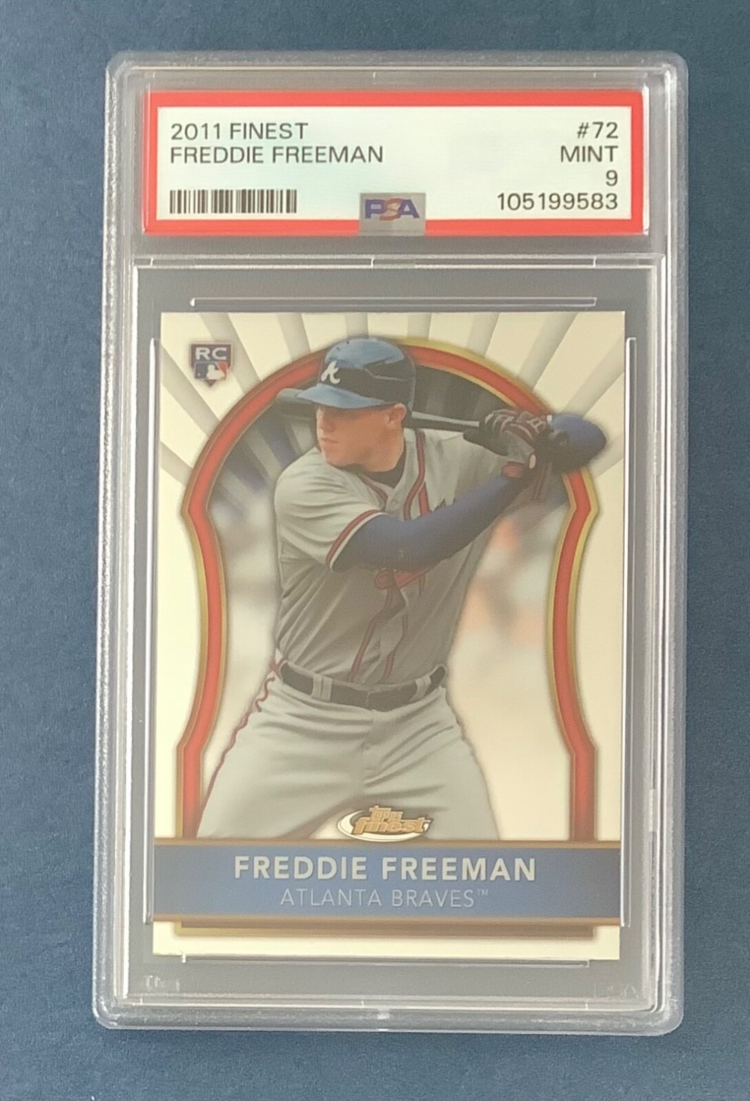 PSA 9 Newly Graded - 2011 Topps Finest Freddie Freeman #72 RC