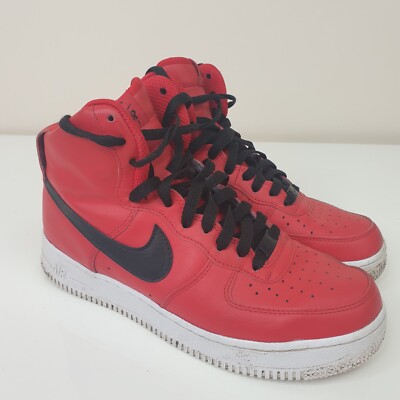 Nike Air Force 1 Mid Sneaker Herren UK 6,5 Rot Schwarz Sneaker AQ3771-994 EU 40,5