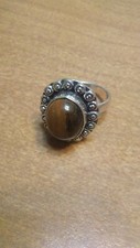 Sterling Silver Handmade Tiger Eye Ring s7