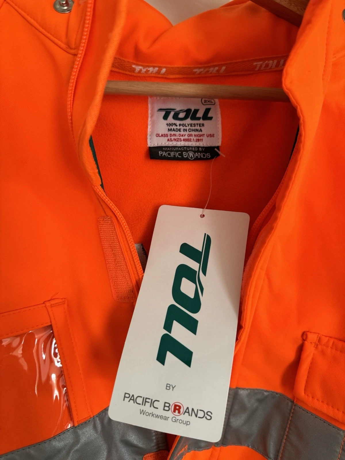 NWT Australian Toll Freighting Group Utility Bright Reflective Work  Jacket image 3