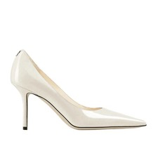 Jimmy Choo London Love 85Latte Patent Leather Pumps with JC Emblem