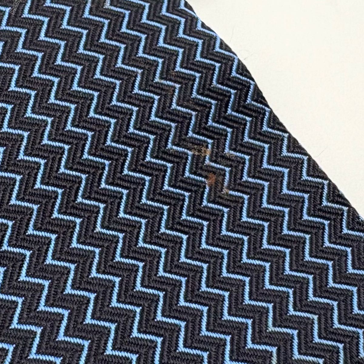 HERMES Good Condition  Zigzag Pattern Tie - image 1