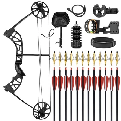 SF ARCHERY Compoundbogen Set Jagdbogen Einstellbar 30-70lbs Bogenschießen Sportbogen Jagd