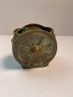 Vintage Frankoma Pottery Wagon Wheel Sugar Bowl Prairie Green Color 4”