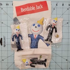 1995 Complete Toy Set of 3 Bendable Jack  Original Paper Bag / Vintage Sealed