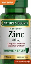 NATURES BOUNTY ZINC - Supports Immune Health 50mg., 100 ct Caplets  Exp 09/2028